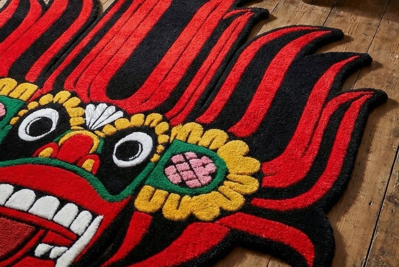Red Fire Mask Rug