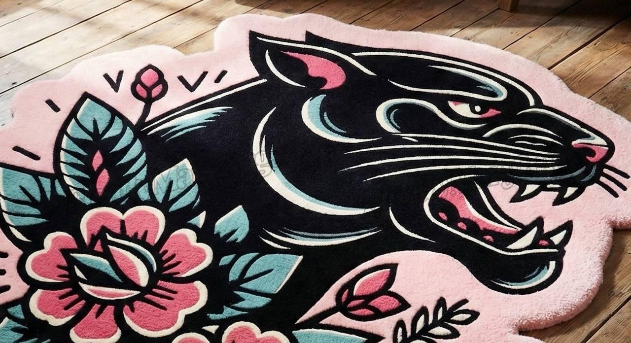 Pink Panther Tattoo Rug
