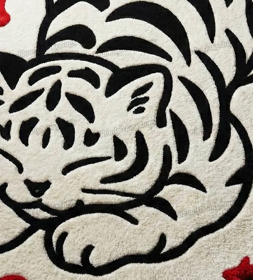 White Tiger on Red Cloud