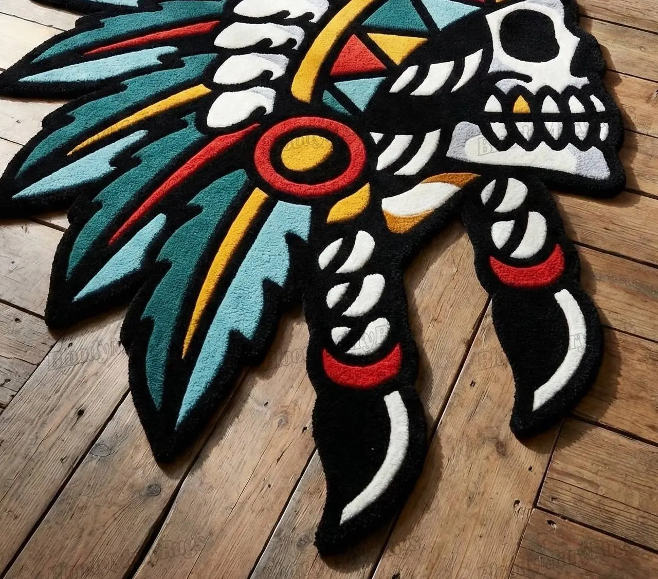 Skull Headdress Tattoo Rug