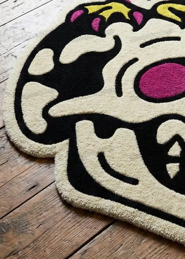Skull Eagle Rug – Neon Tattoo Design
