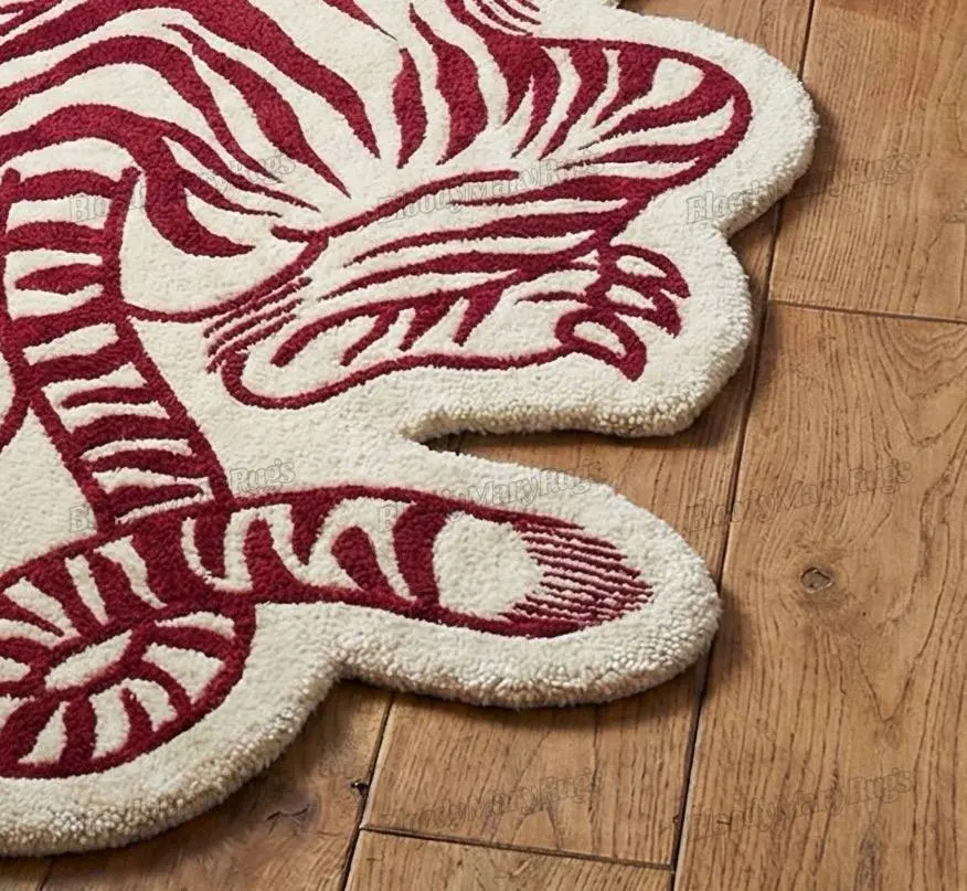 Ivory Side Tiger Tattoo Floor Art