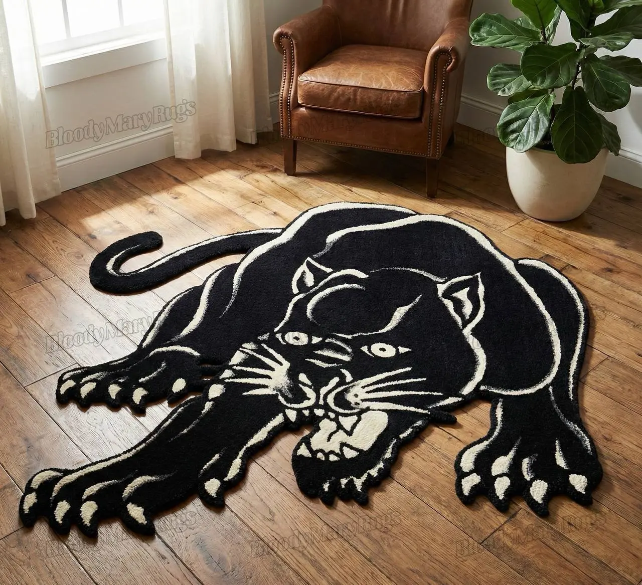Black Panther Tattoo Rug