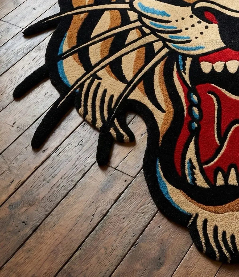 Roaring Tiger Tattoo Rug