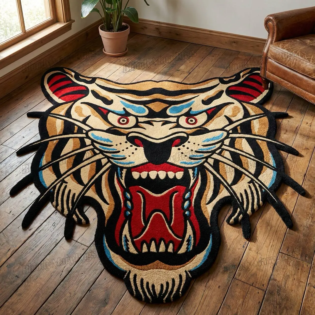 Roaring Tiger Tattoo Rug